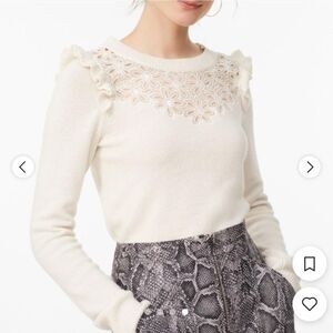 Rebecca Taylor Emilie Floral-Embroidered Pullover Sweater